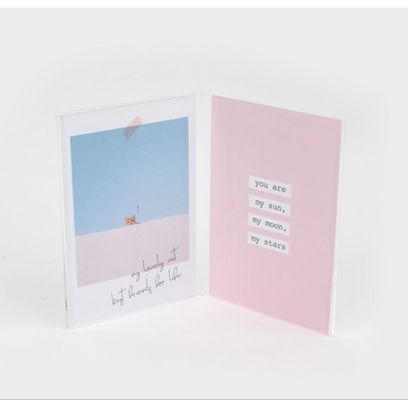ACRYLIC PHOTO FRAME POSTCARD HOLDER DAISO