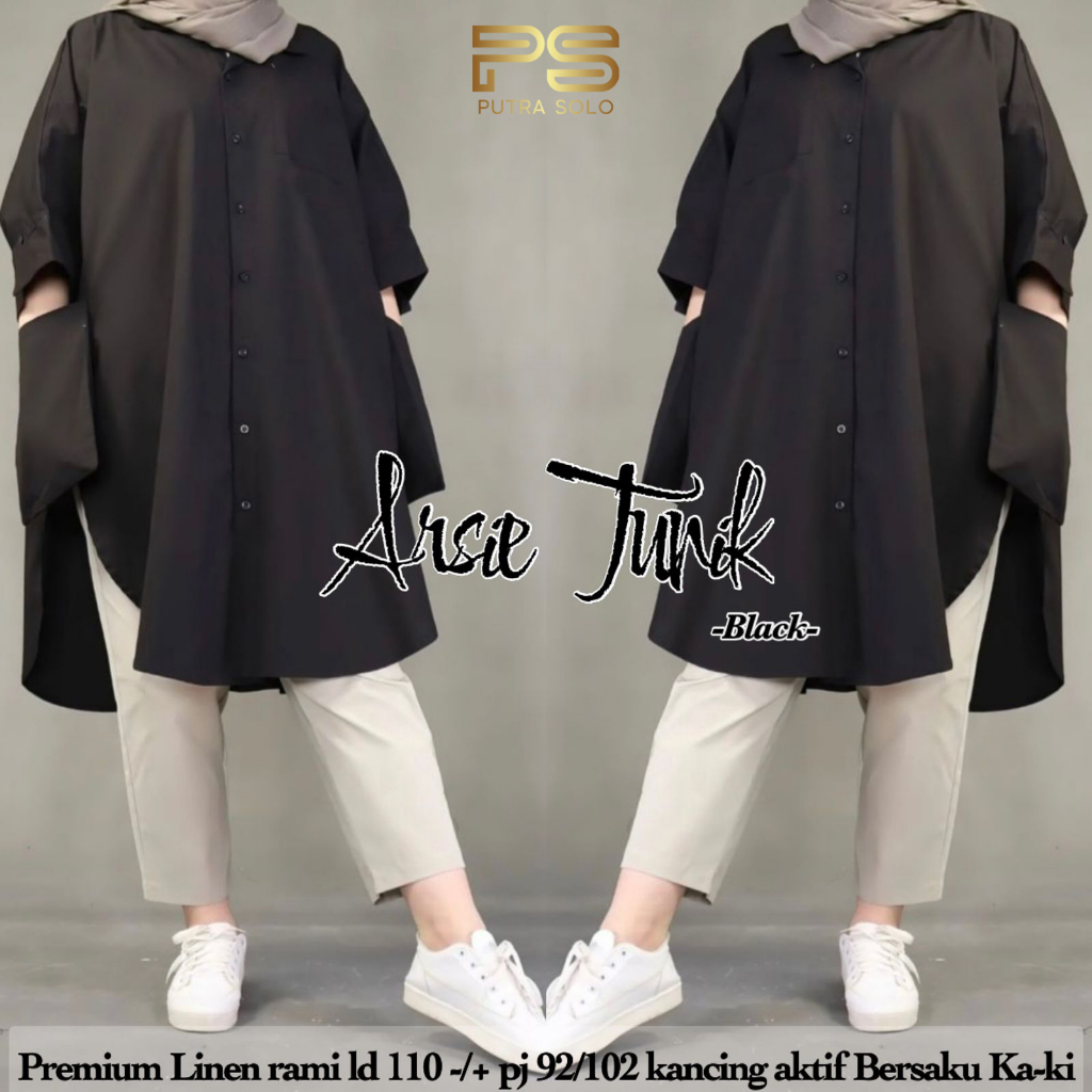 Arsie Tunik Atasan Wanita Jumbo Premium Linen Rami LD 110 By Putra Solo