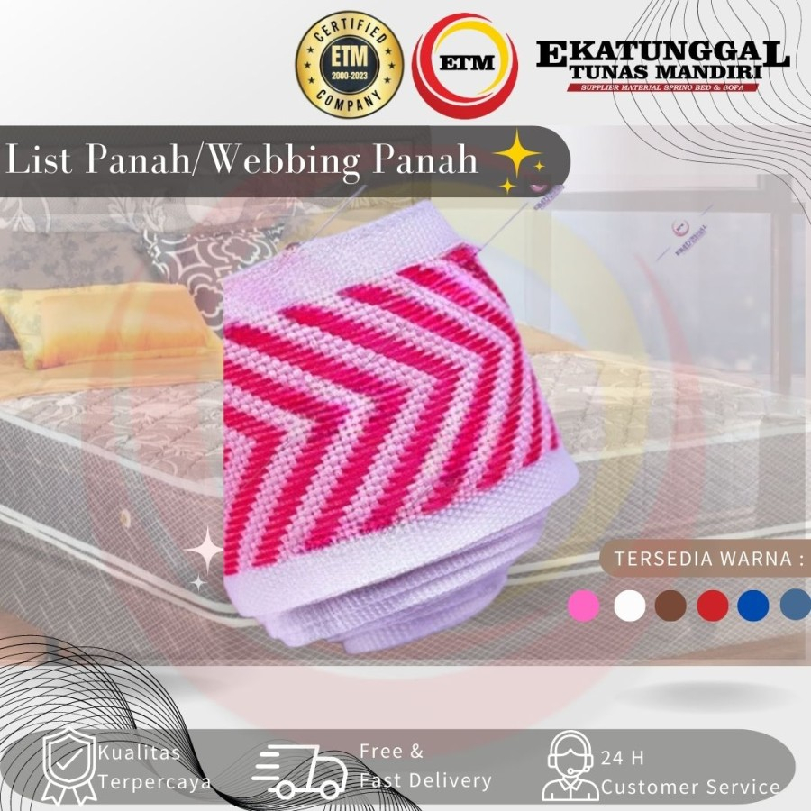 Pita Tali Webbing Bisban Webing List Bisban Motif Panah Polos