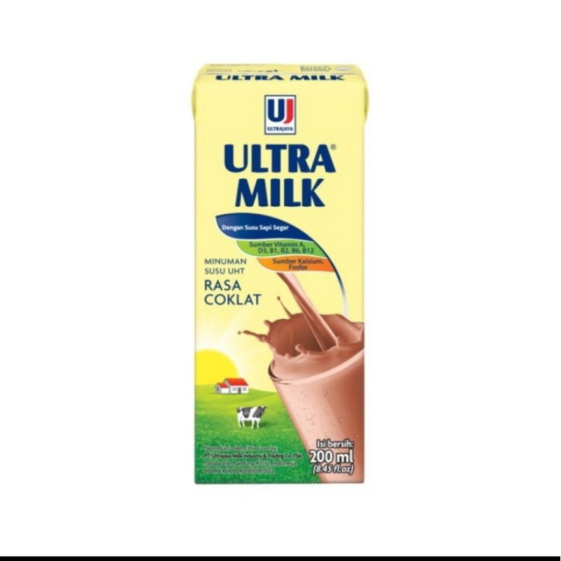 

ultra milk uht rasa cokelat 200ml