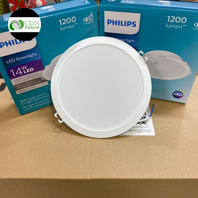 Downlight LED NEW Philips Eridani 14 Watt New Warna Putih/Kuning/Semi Kuning (4000K)