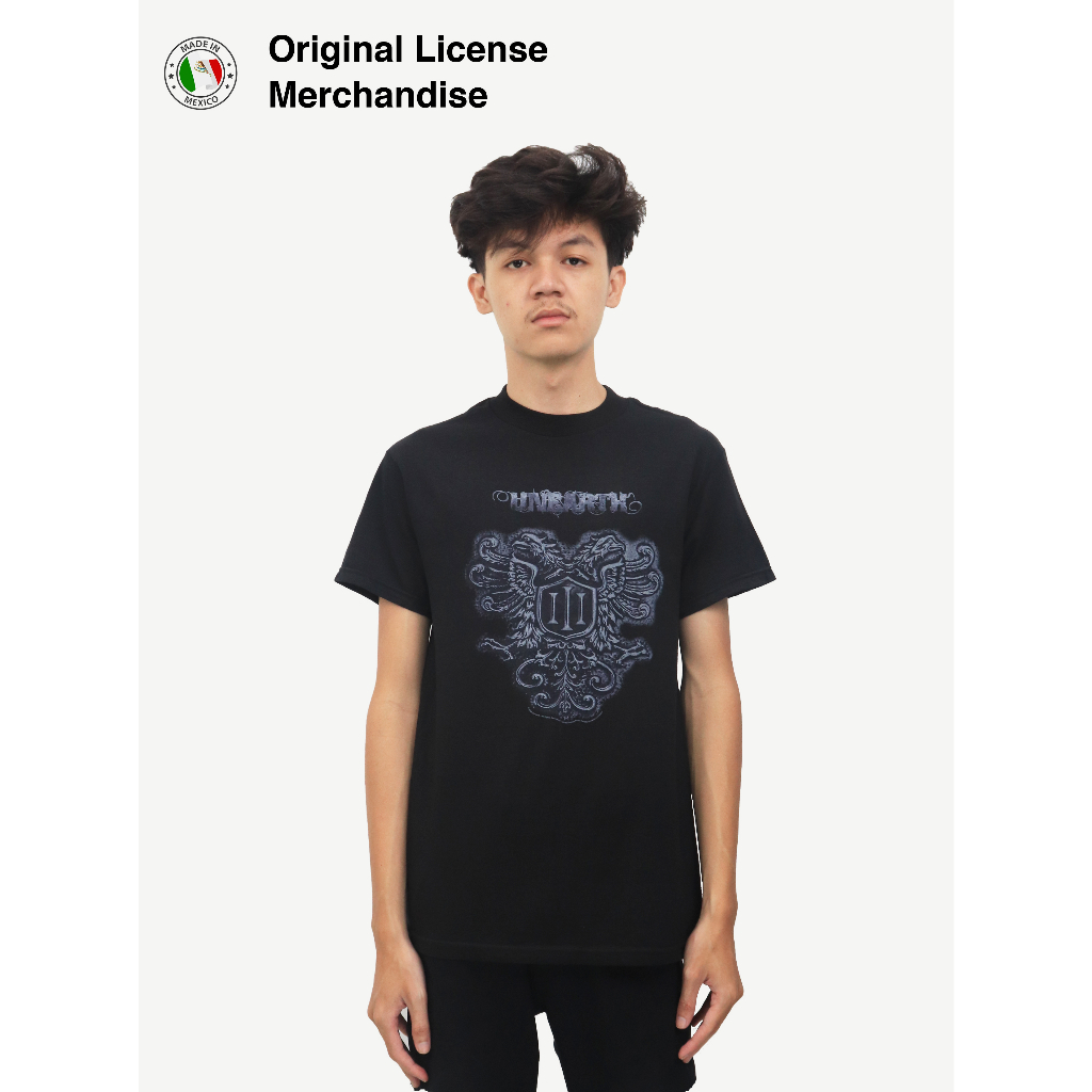 Kaos Shirt Baju Katun Pria Cowok Band Musik Original UNEARTH Bird Logo