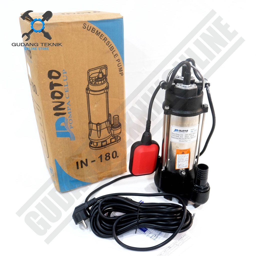 Pompa Air Submersible Celup 1.25" INV180 INOTO / Pompa Celub Air Bersih Kotor 1.25 Inch INV 180 INOT