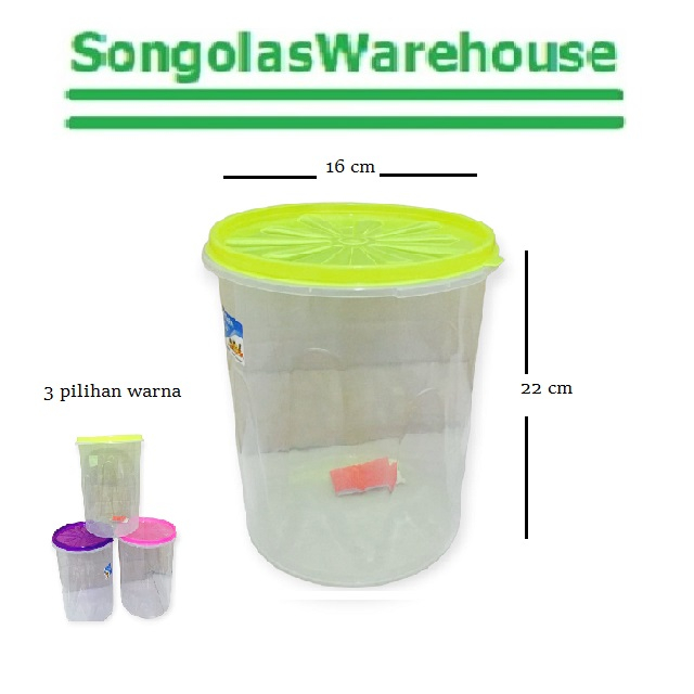 Toples Sealware 4 Liter (D=16cm) Plastik Tempat Wadah Kue Kerupuk BENING Transparan