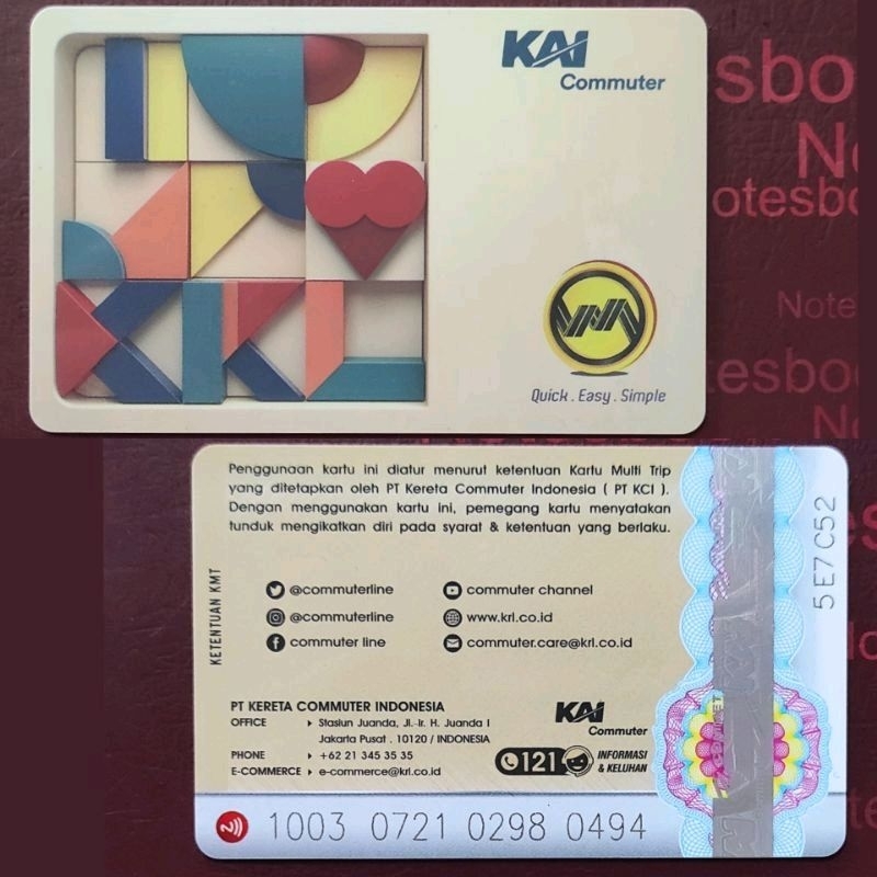 //KMT Design AESTHETE// Kartu KMT [KRL/COMMUTER LINE] Multi Trip Original RB7