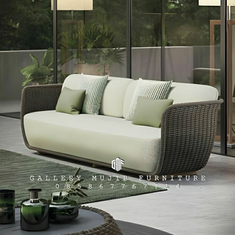 Sofa santai rotan sintetis sofa santai rotan sofabed rotan minimalis