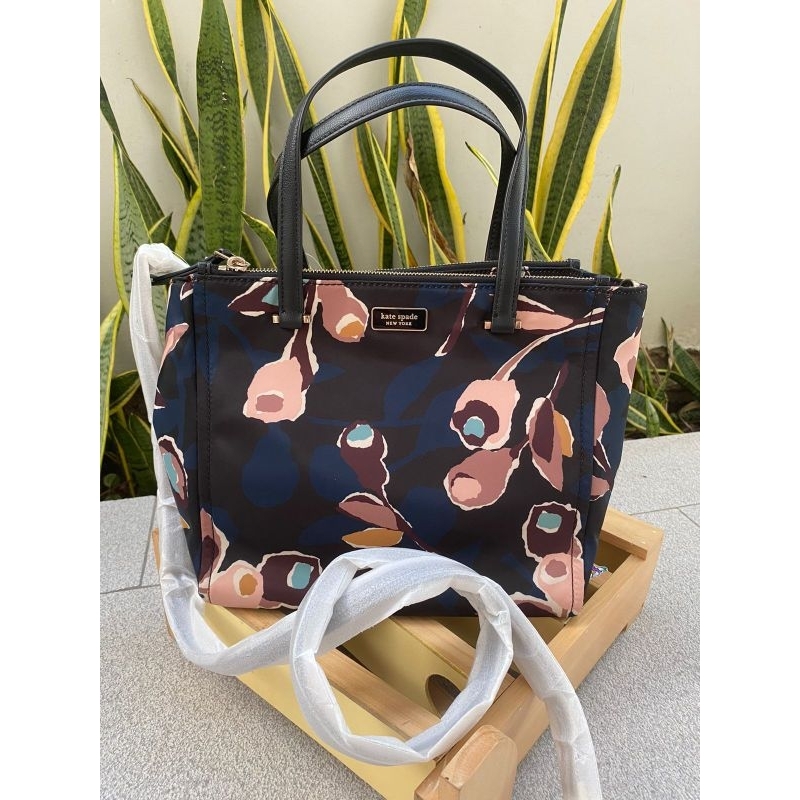 Kate spade medium nylon dawn satchel rose paper