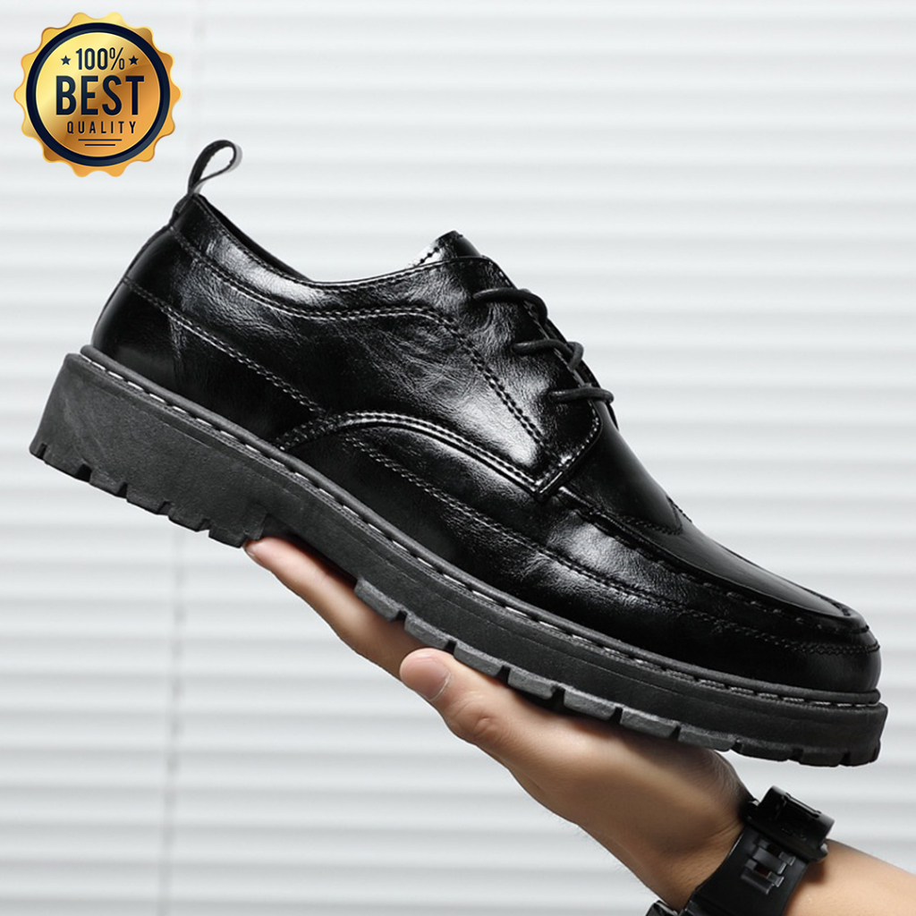 SEPATU PRIA DARWIN DOCMART IMPORT HITAM MENGKILAP / SEPATU HITAM PRIA / SEPATU GAVI