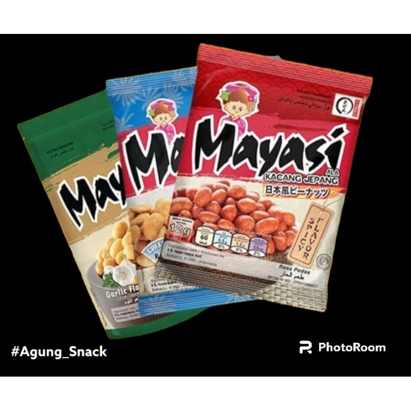 

Mayasi | Mayasi Kacang Jepang | Varian Rasa 1 Renceng Isi 10 Bungkus @ 23 Gram