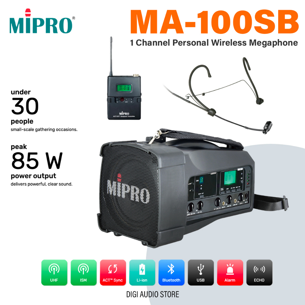 Speaker Portable Bluetooth Batre Cas & Mic Headset Wireless - Microphone Bando Kepala - USB Record M
