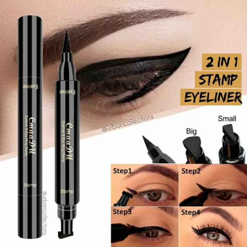 CMAADU EYELINER 2 IN 1 STAM DUA SISI BERBEDA eyeliner dua sisi  eyeliner stamp kecil besar eyeliner 
