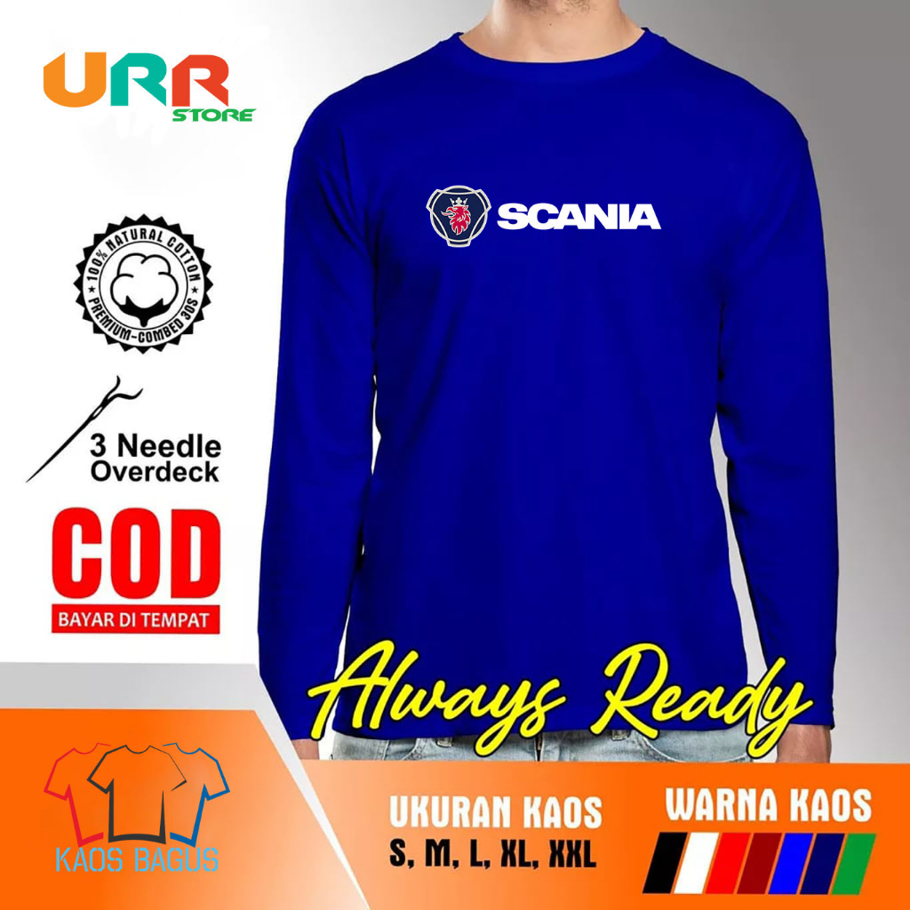 Kaos Baju Scania Logo Truck Jetbus Lengan Panjang Baju Otomotif
