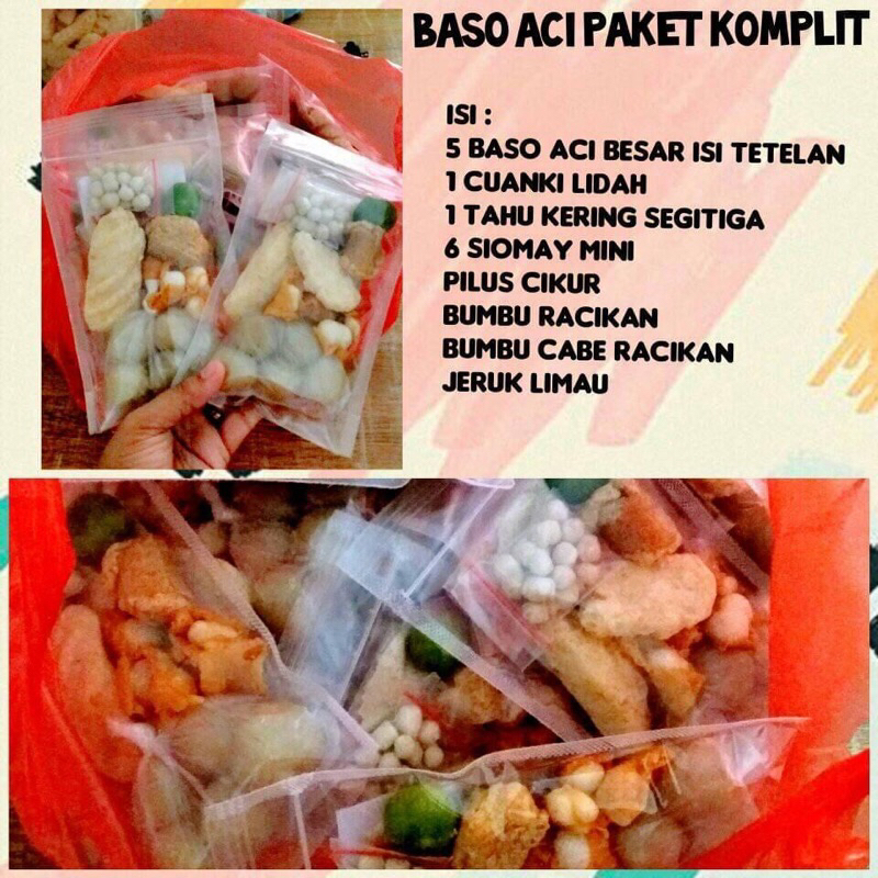 

Baso Aci Ais Paket Komplit (10 Bungkus)