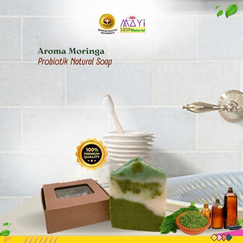 Home Made Probiotik Natural Soap Sabun  Promic Moringa Chamomile Charcoal Sehat Alami Herbal 100gr