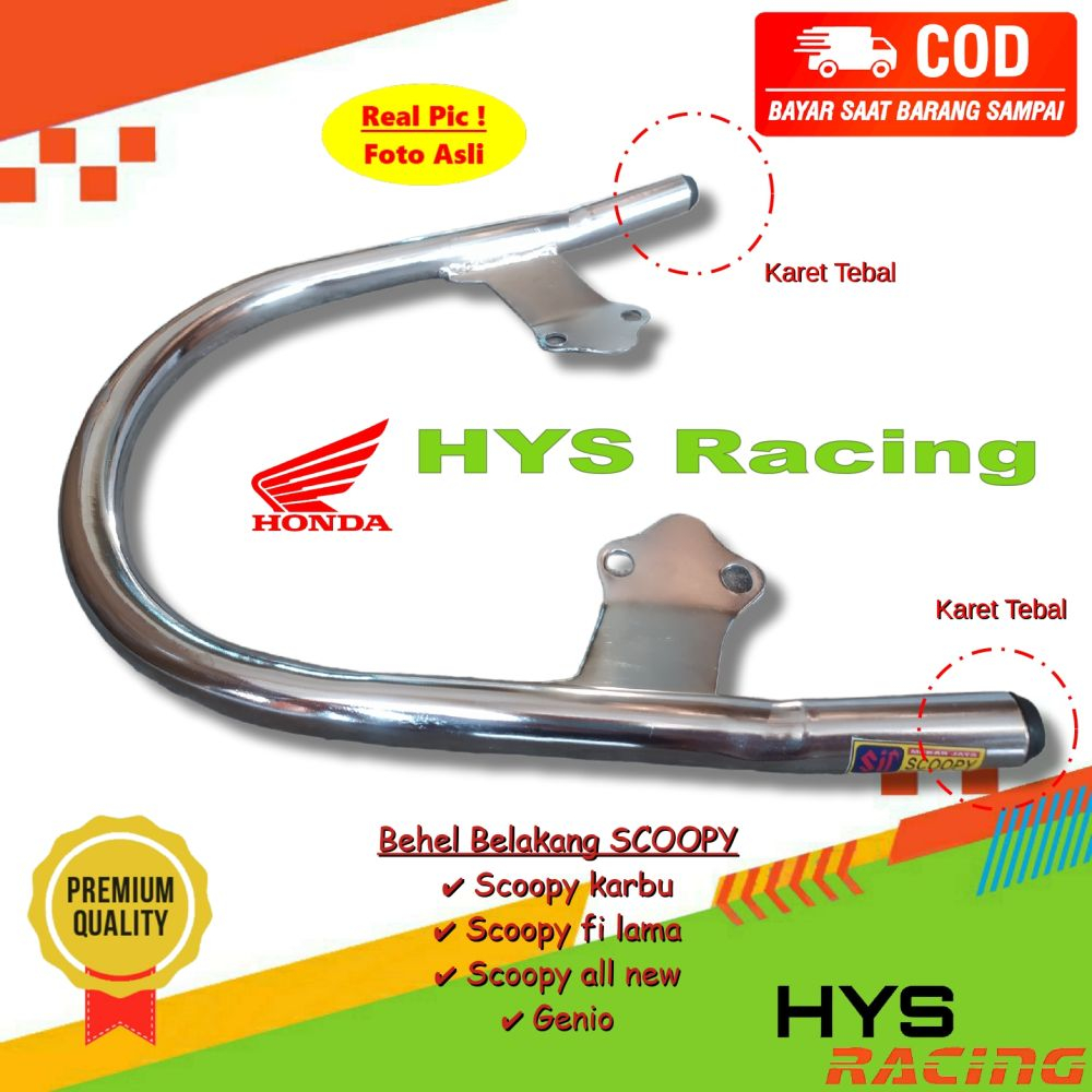 HYC Behel Jok Kursi Genio Scoopy New Prestige Sporty Fashion - Karbu Lama - Fi Injeksi - Begel Tanga