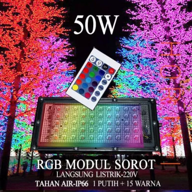Horici Lampu sorot LED 50 watt RGB indoor outdoor lampu hias rgb 50 watt HORICI