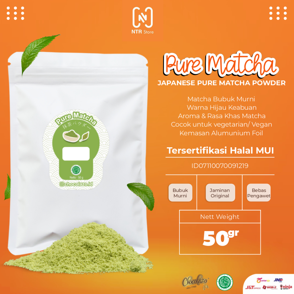 

Bubuk Minuman Pure Matcha 50gr Halal BPOM Asli Jepang