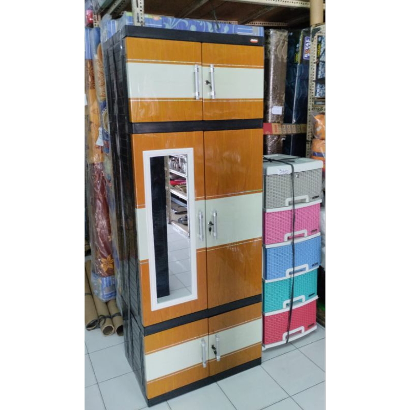Lemari plastik hanger Naiba kaca Jumbo