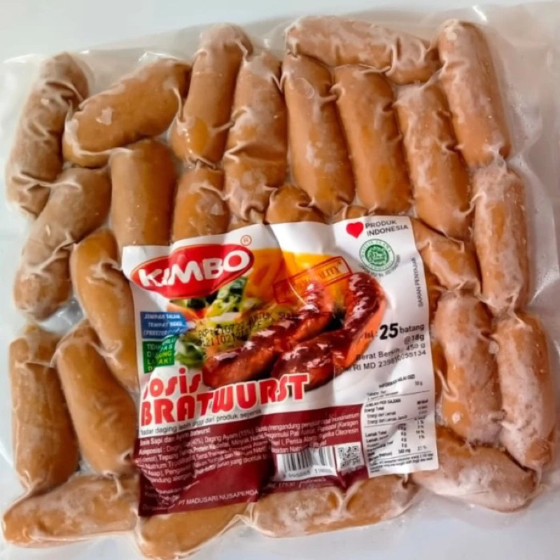 

Sosis Kimbo Bratwurs 450gr isi 25