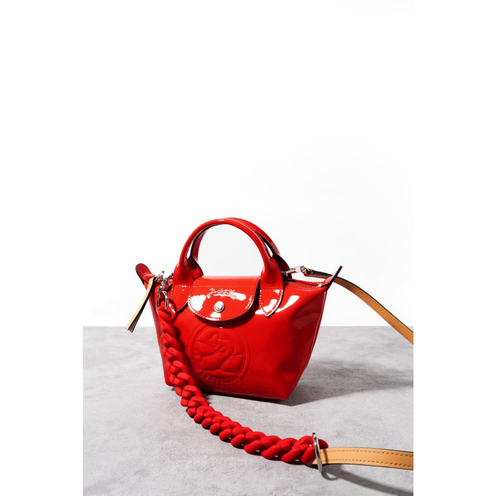 LONGCHAMP Le pliage cuir XS top handle patent leather