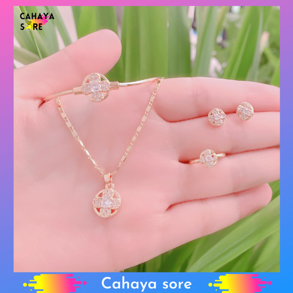 Xuping Set Gold Perhiasan Set Anak Motif Kupu-kupu XA06