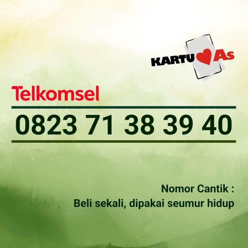 Nomor Cantik Kartu Perdana As Telkomsel Naik 0823 71 38 39 40 Internet Murah Combo Sakti