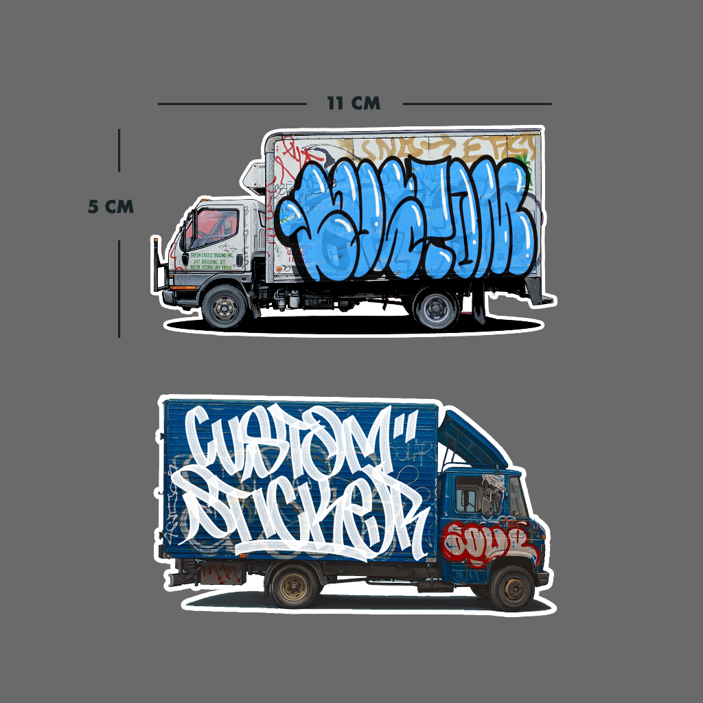 

custom stiker graffiti truck stiker slap throwup tagging nama sendiri crew clan