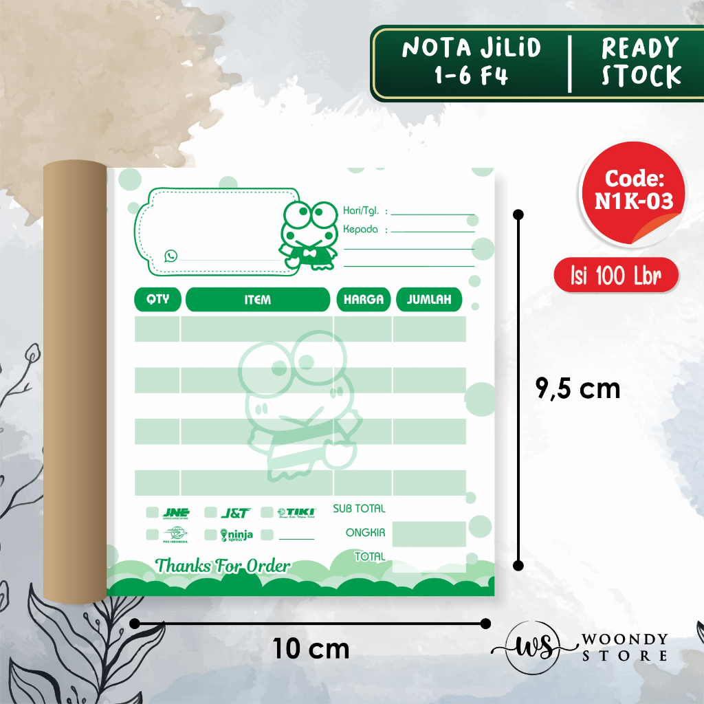 

NOTA OLSHOP READY STOCK 1 PLY KOSONGAN N1K 03 KEROPI