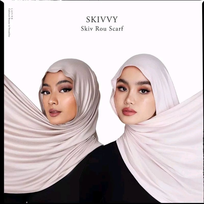 Skiv Rou Scarf by Lafiye Black Blush Cream Taupe