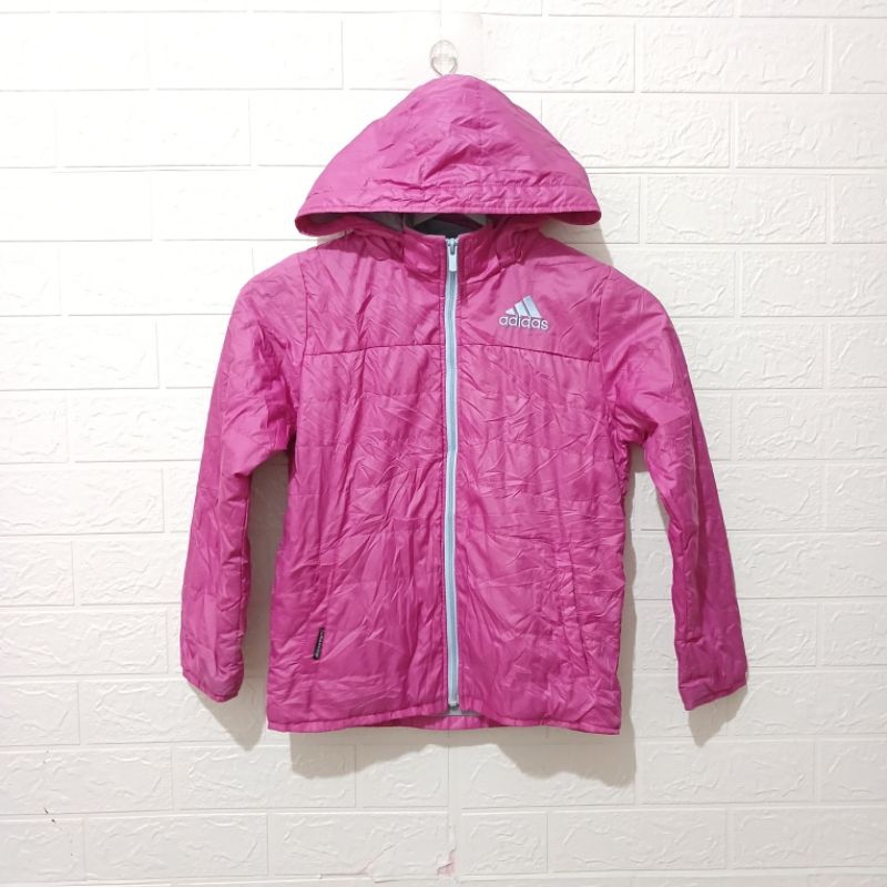 Jaket Hoodie Parasut Anak Adidas Pink