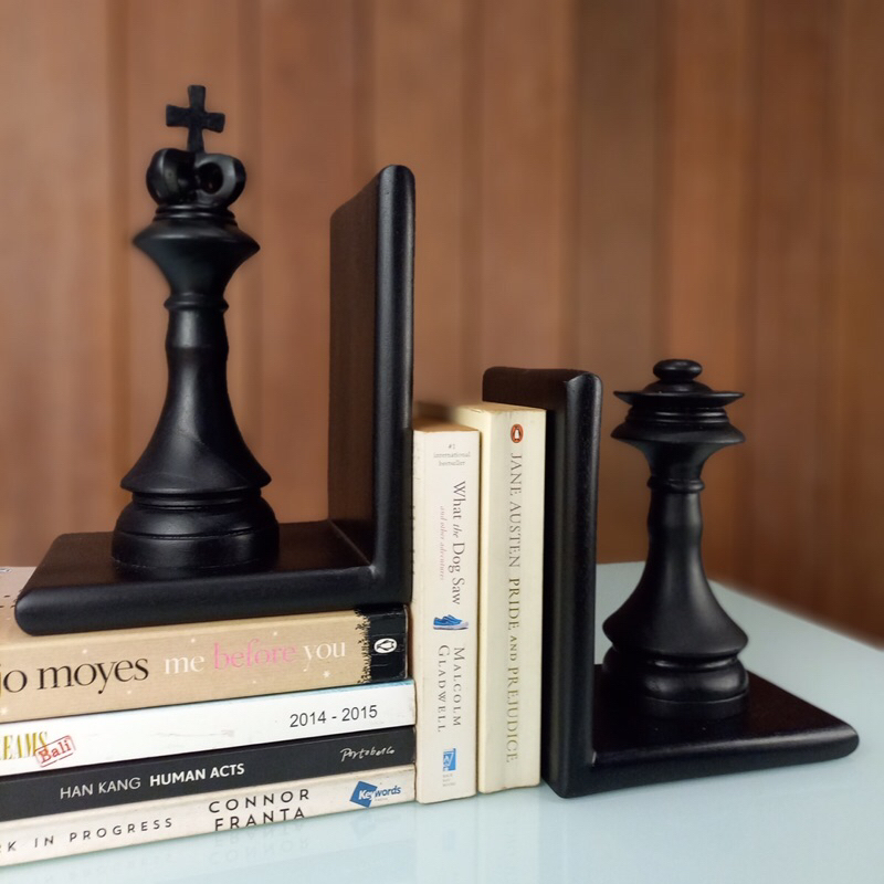 

Leolle Pembatas buku Bookend Catur Tinggi 20cm Dekorasi Rak Pajang Dark Brown - Hitam