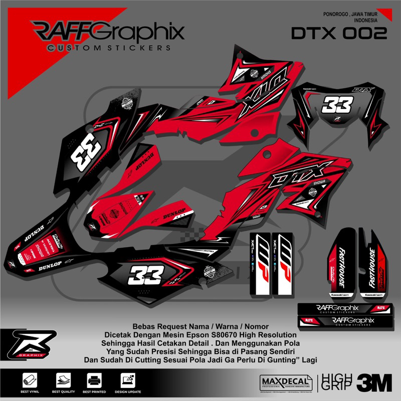 decal sticker motor dtx- sticker sticker dtx- decal dtx bebas custom- sticker super glosy premium