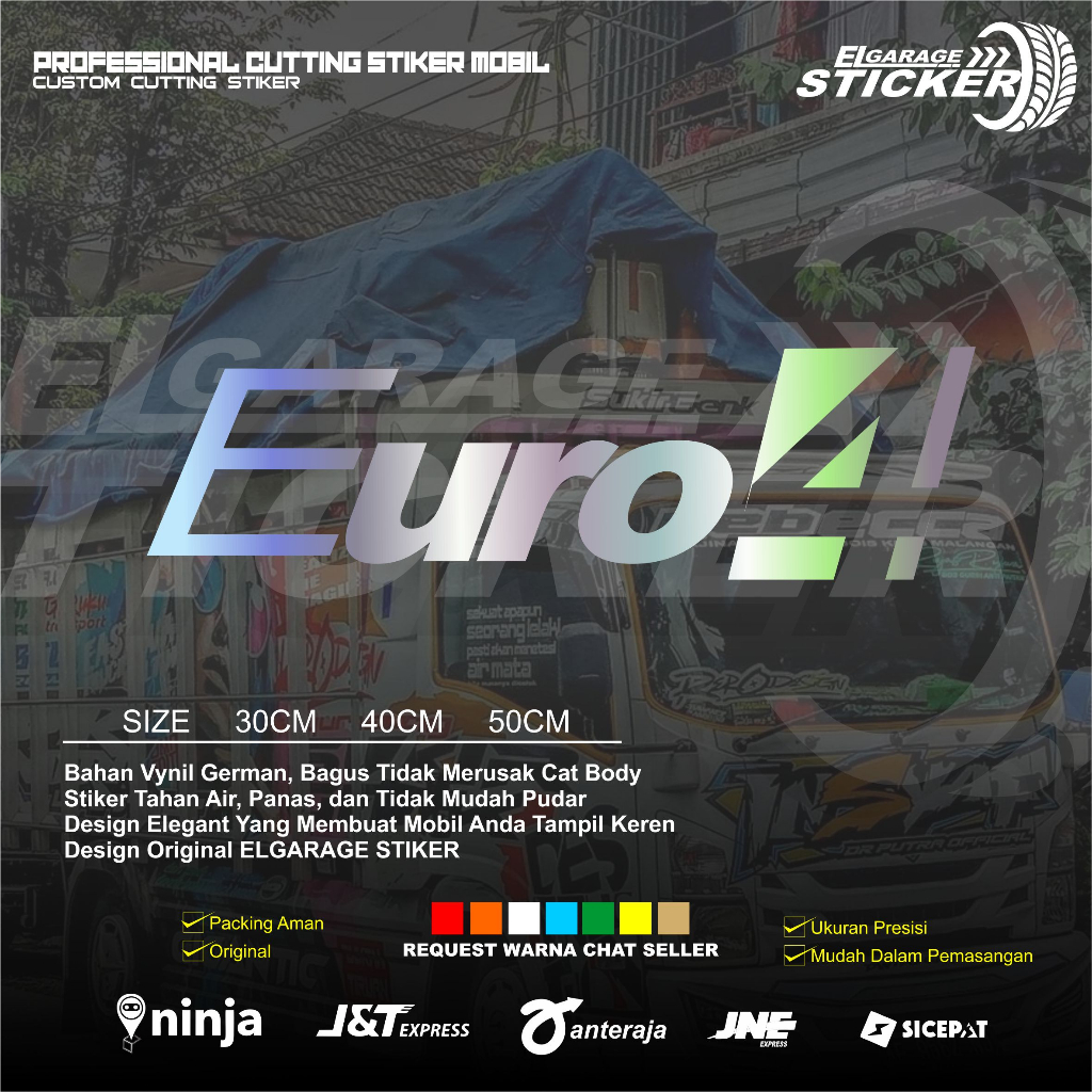 Stiker truk euro4 stiker kabin depan truk canter giga stiker depan euro4