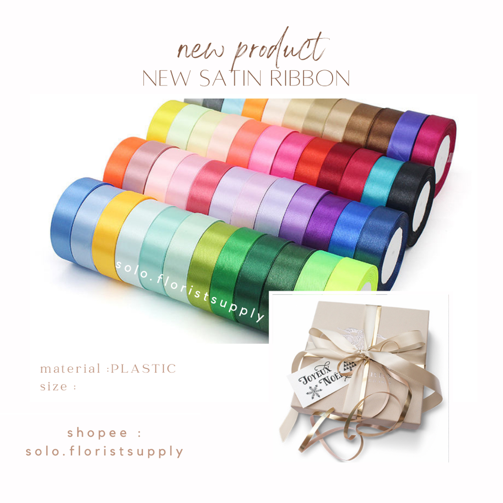 

1ROLL NEW SATIN RIBBON BANDANA PITA HAMPERS PITA GROSSGRAIN PITA SATIN RUFFLE KOREA PITA GELOMBANG PITA SATIN SEDANG LEBAR 2.5CM PREMIUM (ECER PER METER) PITA KADO GIFT BOUQUET BUNGA DEKORASI