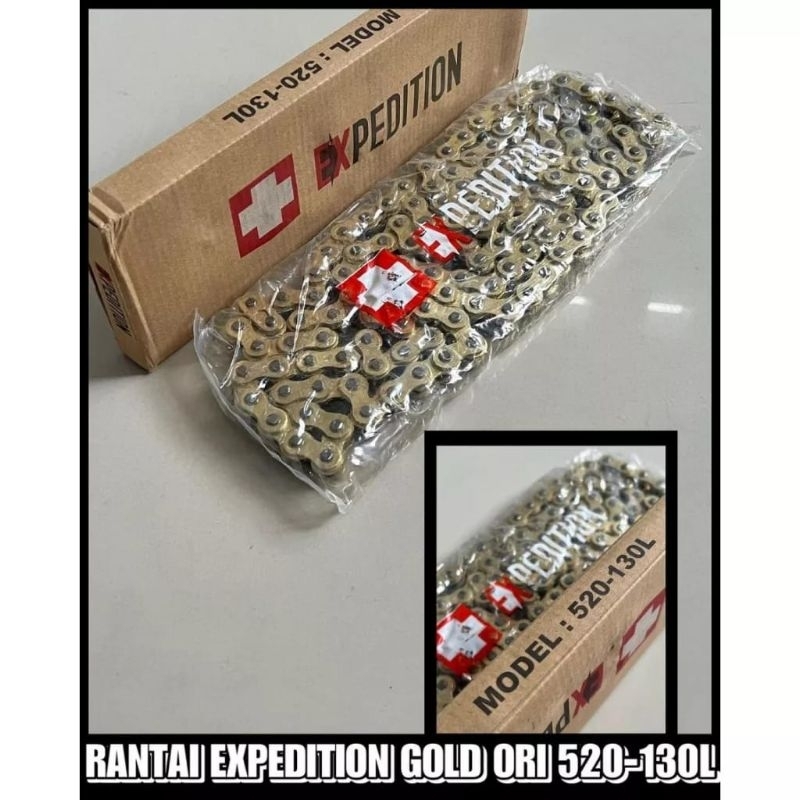 RANTAI EXPEDITION 428H-140L DAN 520H-130L  GOLD KLX 150 CRF 150 DLL original exepdition