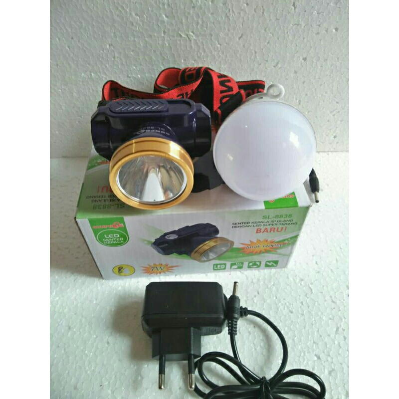 senter kepala 7 watt  sunpro sl-8838 ada korek api