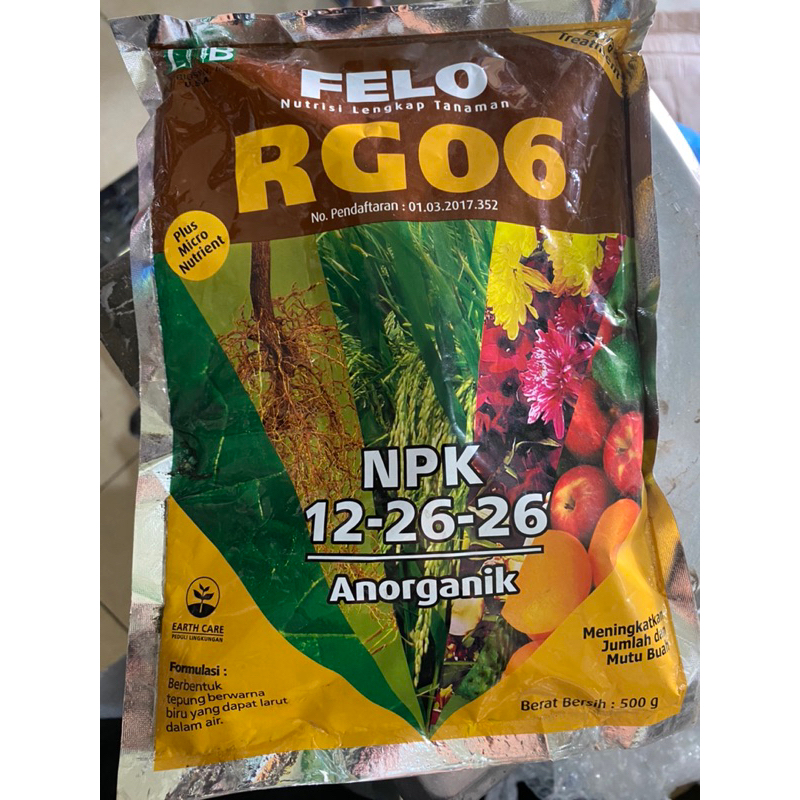 Pupuk npk felo rg 06 12-26-26 isi 500gram mempercepat pembuahan