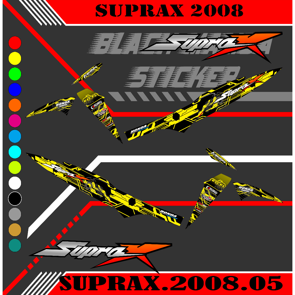 STRIPING SUPRA X 125 2008 STIKER SUPRA X 125 STICKER LIS LIST SUPRA X 125 2008 CODE 05