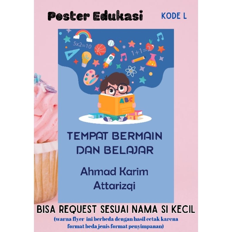 KS-PST Poster Anak Tema Alfabet Warna Binatang Warna Hijaiyah Sifat Wajib Allah Buah