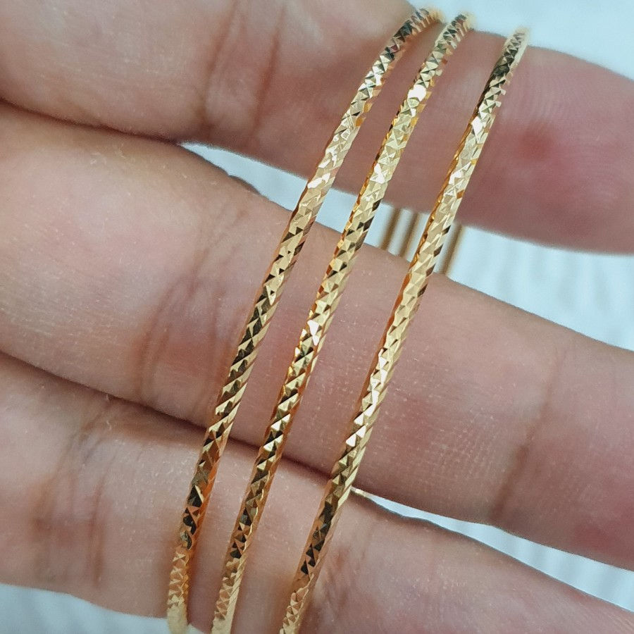 gelang keroncong pipa model kilap cukit variasi emas 70 % 700 70% 16k