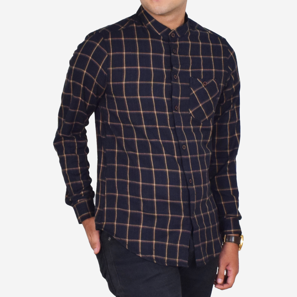 Kemeja Pria Lengan Panjang Model Shanghai Flanel Kotak Kotak Murmer All Varian Motif