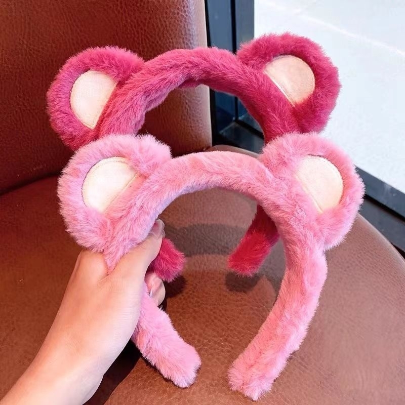 BANDO BULU HALUS KOREA KARAKTER LOTSO PINK TELINGA BEAR TOY STORY
