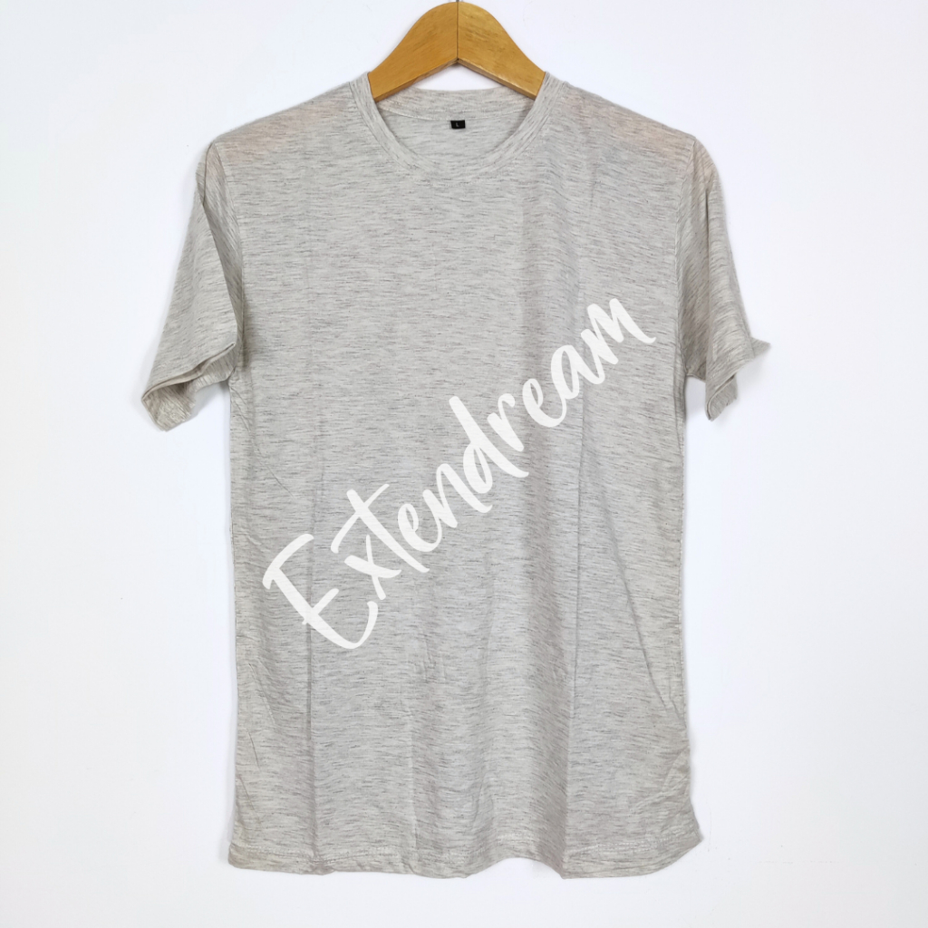 Extendream Kaos Polos Oblong Lengan Pendek Warna Twotone Putih Misty Cotton Combed 30s Unisex Pria W