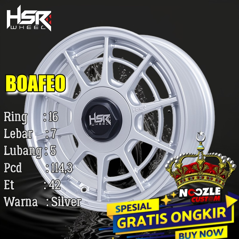 VELG MOBIL INNOVA RING 16 TYPE HSR BOAFEO PELEK RACING R16 LUBANG 5 HSR