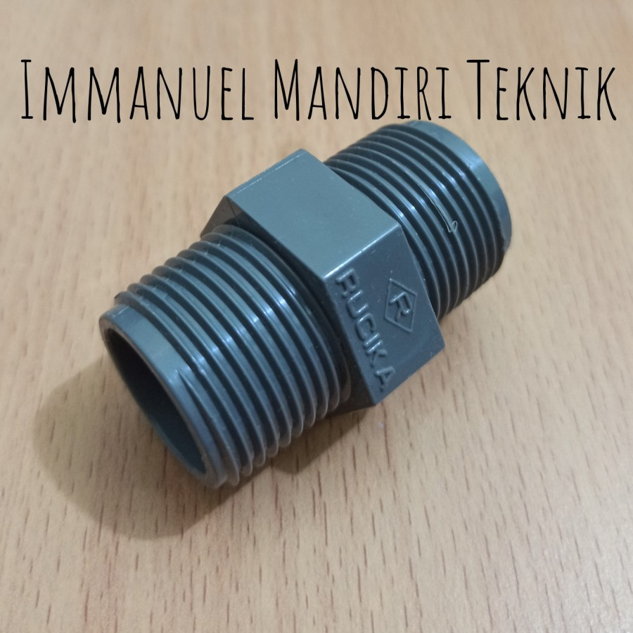 Double Nepel 3/4" x 3/4" Pvc Rucika / Double Nipple Rucika 3/4" x 3/4"