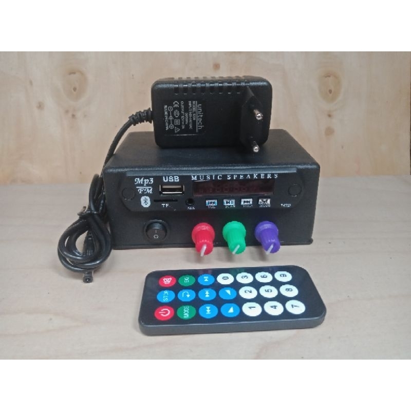 Amplifier Class D 12v Mp3 Bluetooth  bass trible