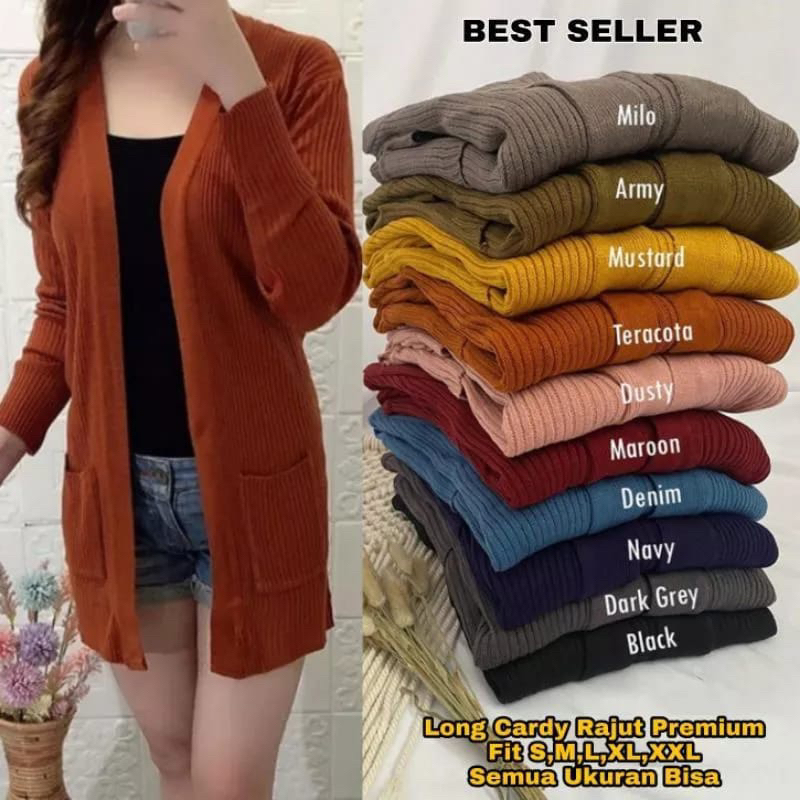 LONG CARDY RAJUT TANPA KANCING PROMO MURAH