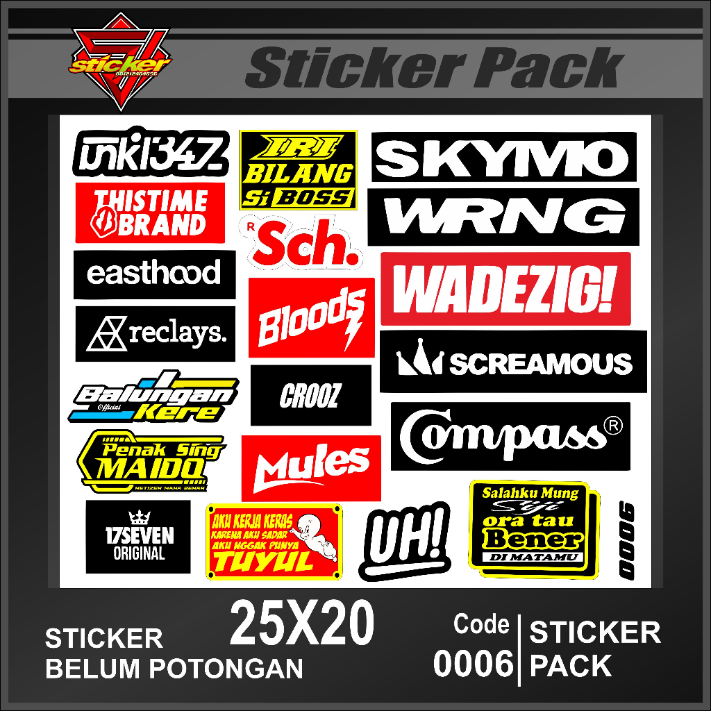 SP 0006 SJ "STICKER PACK" LOGO WRNG, SKYMO RACING
