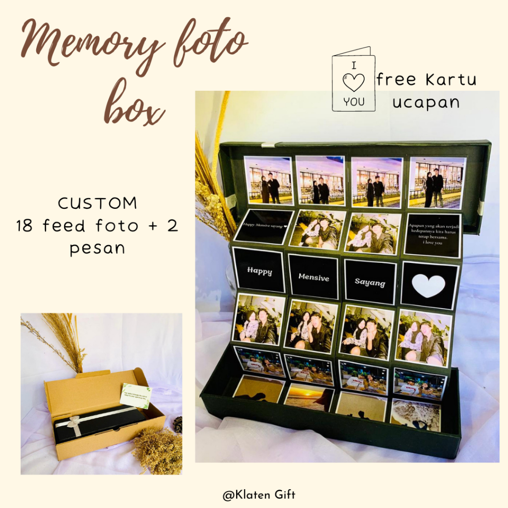 

Memory Foto Box / Kado Anniversary / Kado Mensive / Kado Pacar Cowo / Cewe