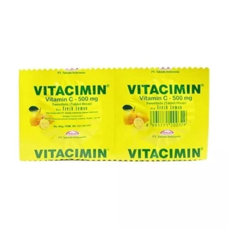 

Vitacimin Tablet Hisab Rasa Lemon Strip Isi 2 Tablet